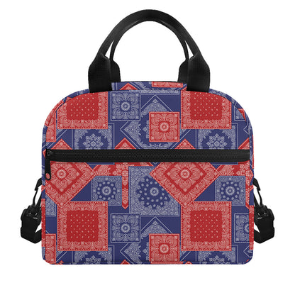 Bandanna Patchwork Pattern Print Insulated Lunch Bag
