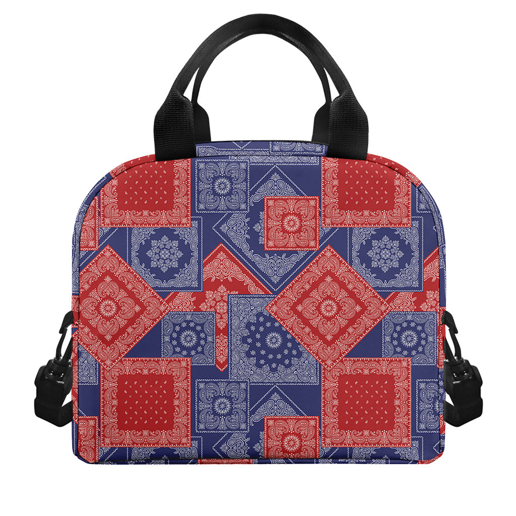 Bandanna Patchwork Pattern Print Insulated Lunch Bag