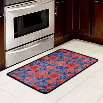 Bandanna Patchwork Pattern Print Kitchen Mat