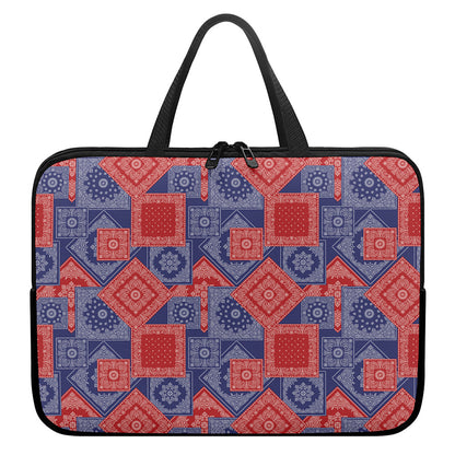 Bandanna Patchwork Pattern Print Laptop Sleeve With Handle
