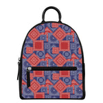Bandanna Patchwork Pattern Print Leather Backpack