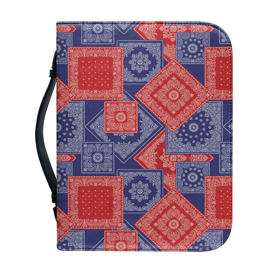 Bandanna Patchwork Pattern Print Leather Bible Cover