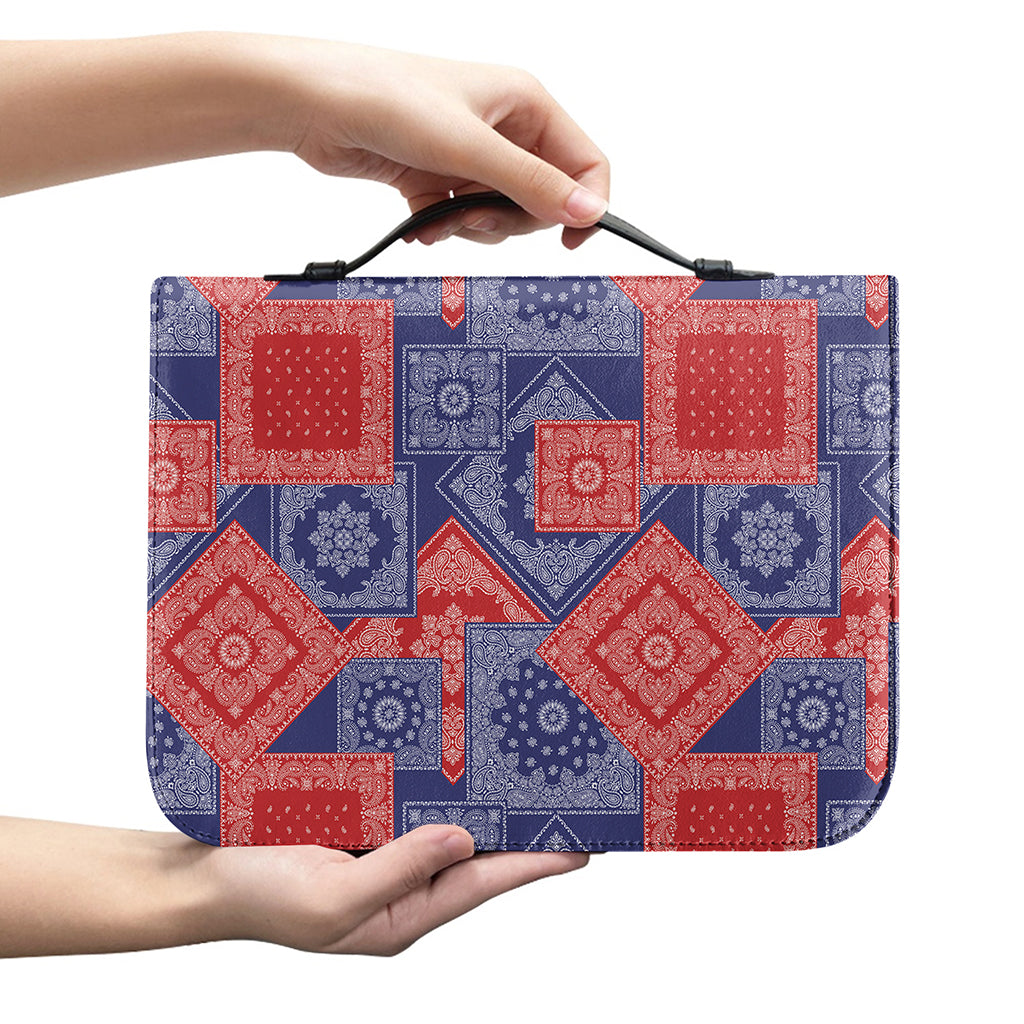 Bandanna Patchwork Pattern Print Leather Bible Cover