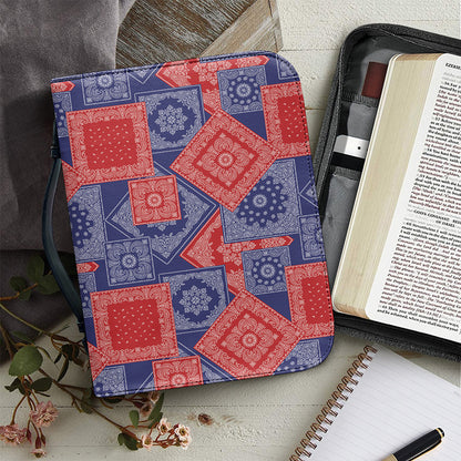 Bandanna Patchwork Pattern Print Leather Bible Cover