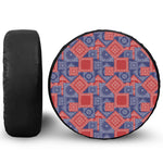 Bandanna Patchwork Pattern Print Leather Spare Tire Cover