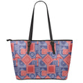 Bandanna Patchwork Pattern Print Leather Tote Bag With Zipper