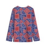 Bandanna Patchwork Pattern Print Long Sleeve Short Coat