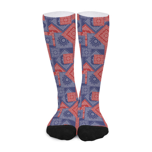 Bandanna Patchwork Pattern Print Long Socks