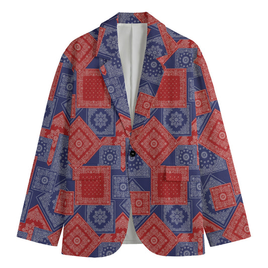 Bandanna Patchwork Pattern Print Men's Blazer