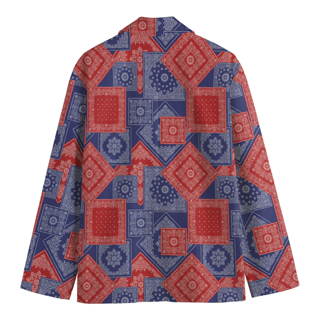 Bandanna Patchwork Pattern Print Men's Blazer