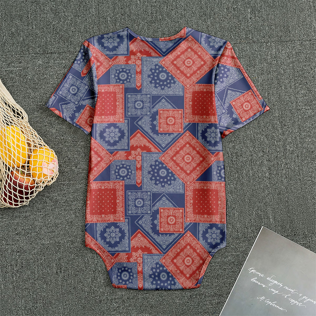 Bandanna Patchwork Pattern Print Men's Bodysuit