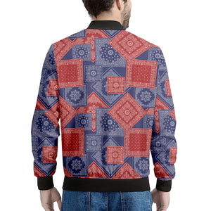 Bandanna Patchwork Pattern Print Men's Bomber Jacket