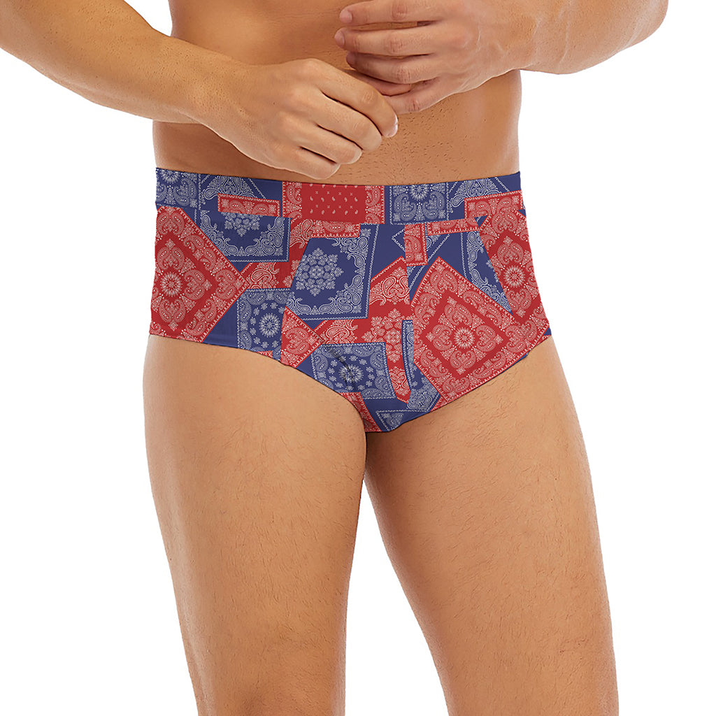 Bandanna Patchwork Pattern Print Men's Briefs