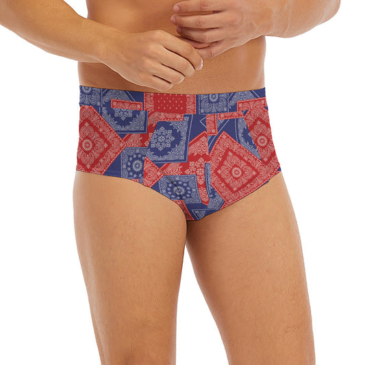 Bandanna Patchwork Pattern Print Men's Briefs