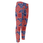 Bandanna Patchwork Pattern Print Men's Compression Pants