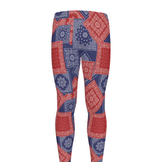 Bandanna Patchwork Pattern Print Men's leggings
