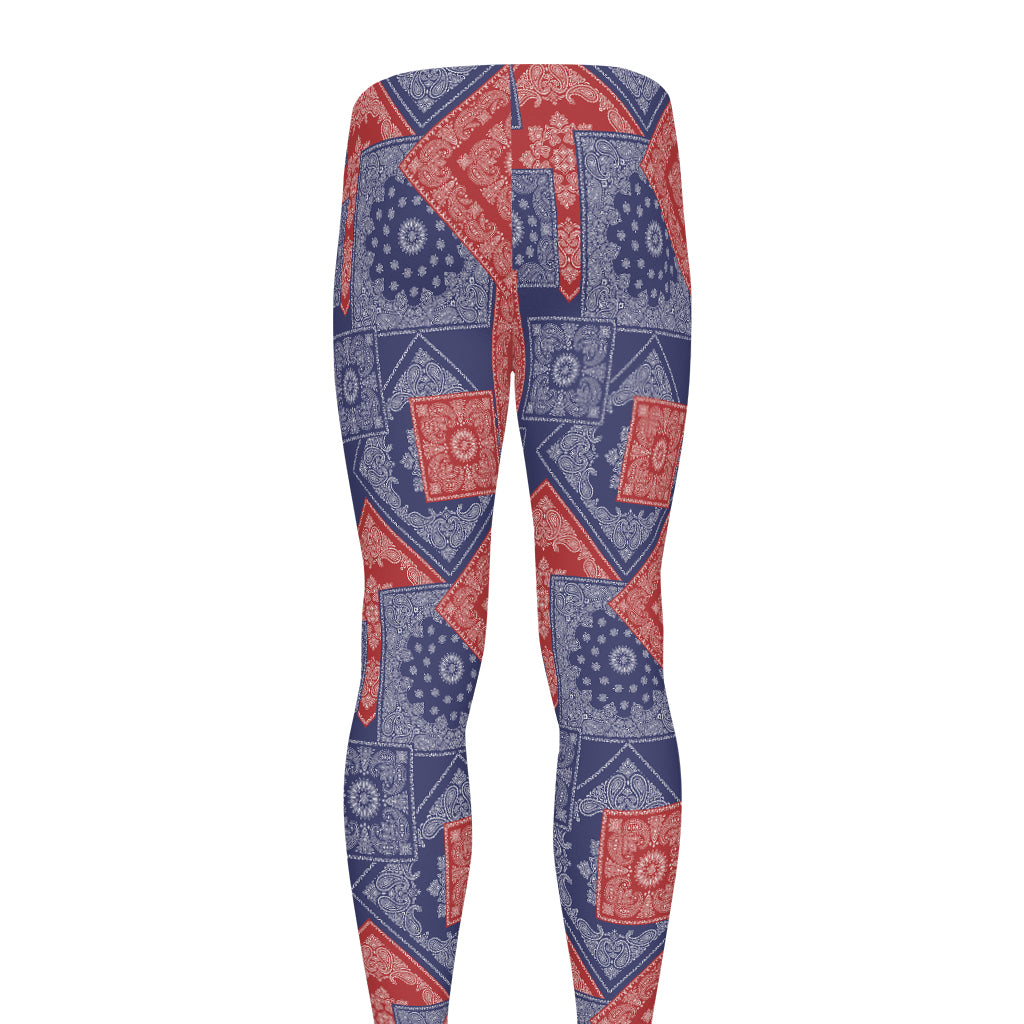 Bandanna Patchwork Pattern Print Men's leggings