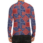 Bandanna Patchwork Pattern Print Men's Long Sleeve Rash Guard