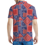 Bandanna Patchwork Pattern Print Men's Polo Shirt