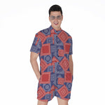 Bandanna Patchwork Pattern Print Men's Rompers