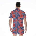 Bandanna Patchwork Pattern Print Men's Rompers