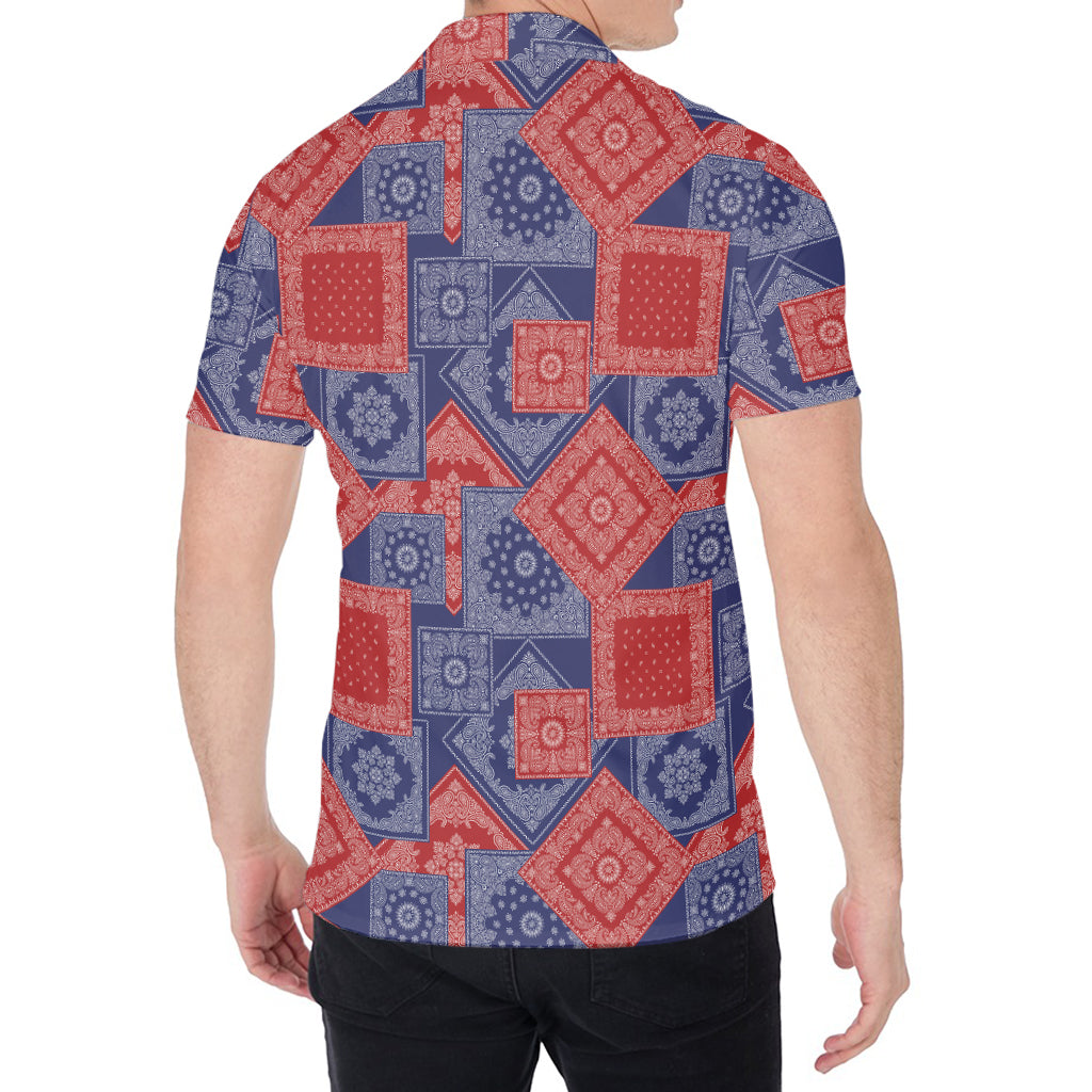 Bandanna Patchwork Pattern Print Men's Shirt