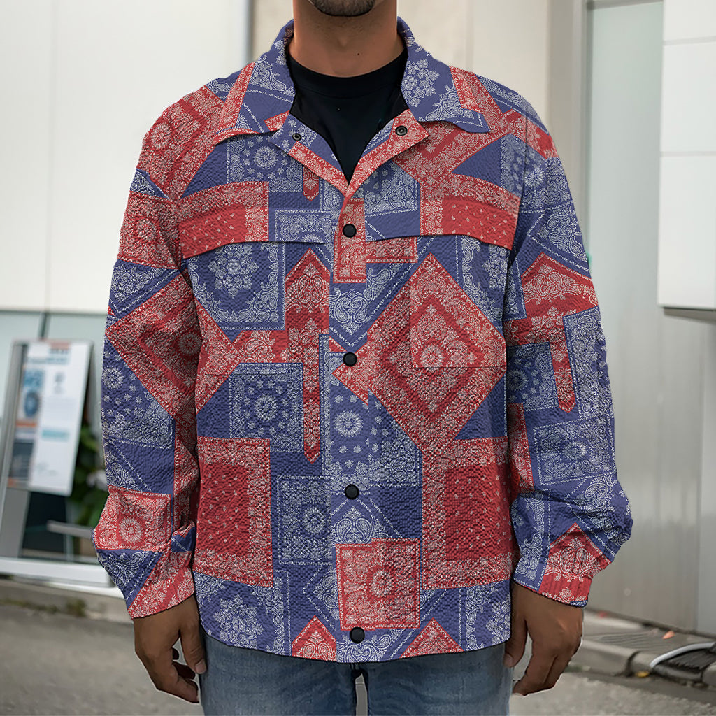 Bandanna Patchwork Pattern Print Men's Shirt Jacket