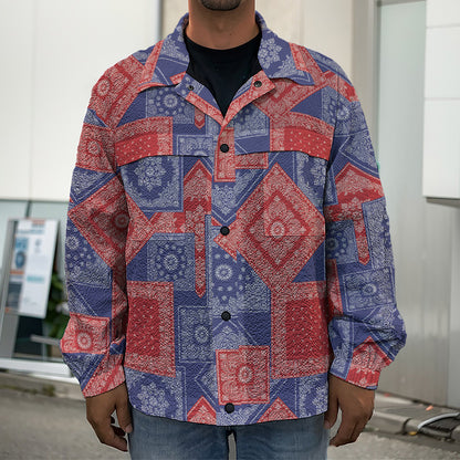 Bandanna Patchwork Pattern Print Men's Shirt Jacket