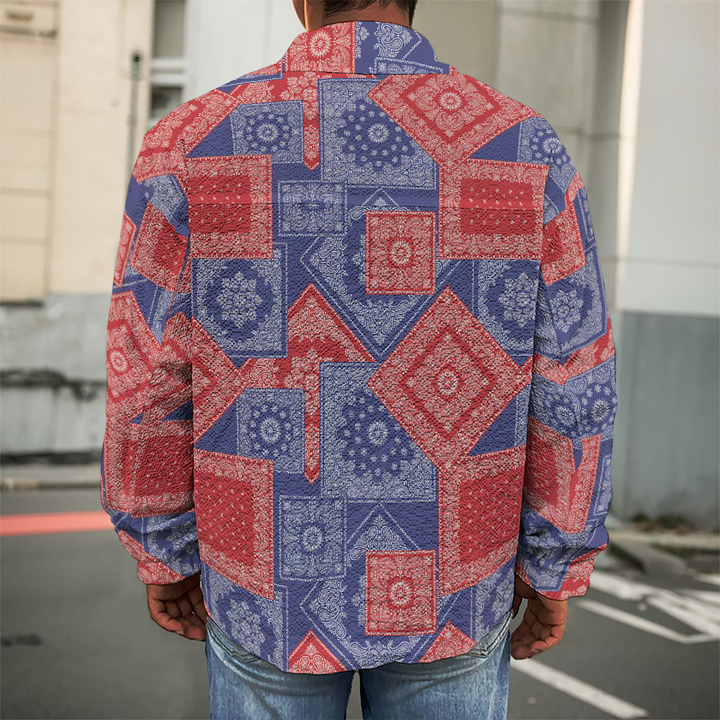 Bandanna Patchwork Pattern Print Men's Shirt Jacket