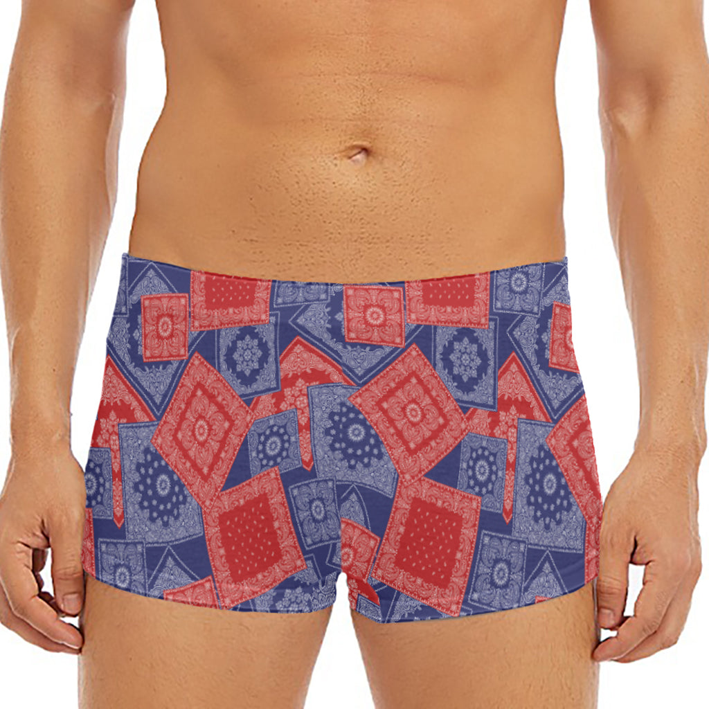 Bandanna Patchwork Pattern Print Men's Short Boxer Briefs