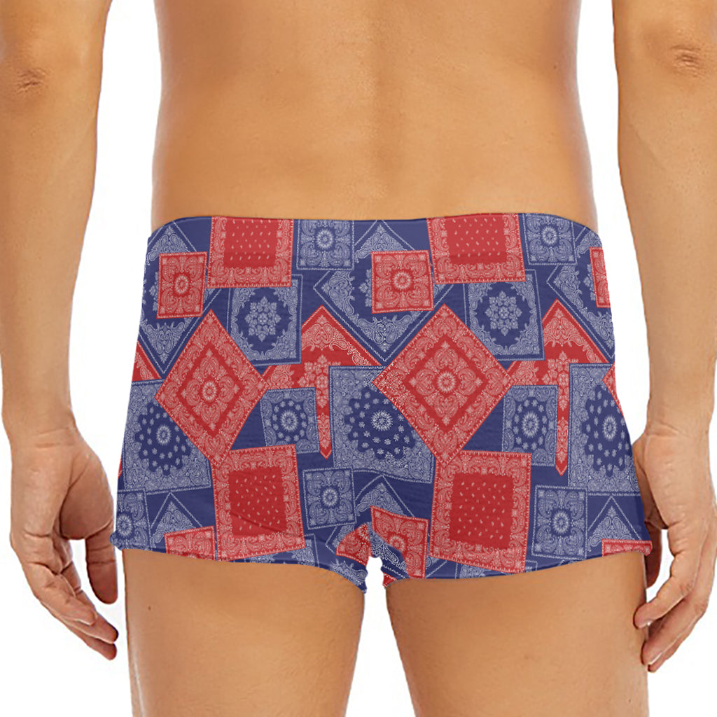 Bandanna Patchwork Pattern Print Men's Short Boxer Briefs