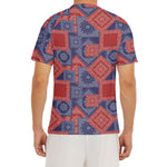 Bandanna Patchwork Pattern Print Men's Short Sleeve Rash Guard