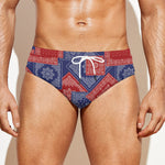 Bandanna Patchwork Pattern Print Men's Swim Briefs