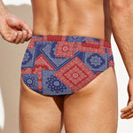 Bandanna Patchwork Pattern Print Men's Swim Briefs