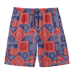 Bandanna Patchwork Pattern Print Men's Swim Trunks