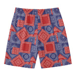 Bandanna Patchwork Pattern Print Men's Swim Trunks