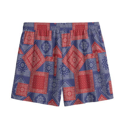 Bandanna Patchwork Pattern Print Mesh Shorts