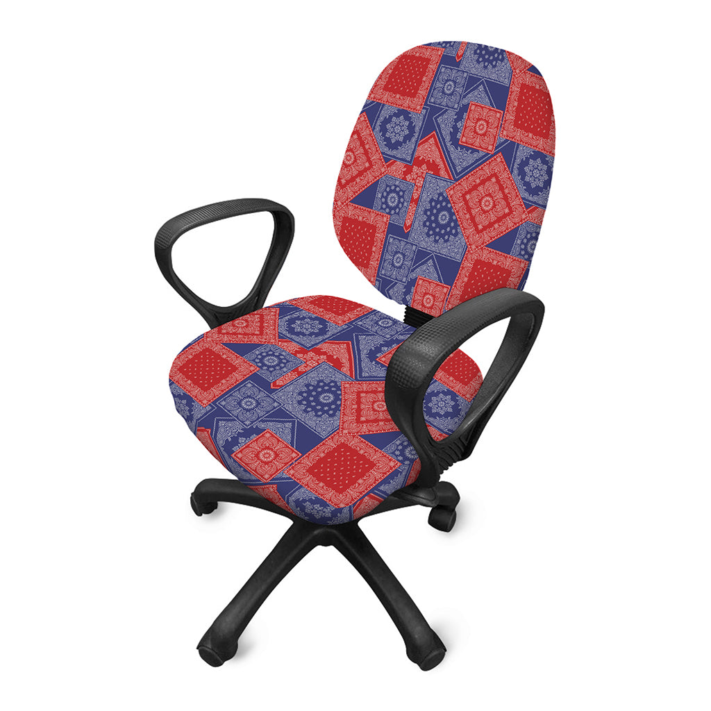 Bandanna Patchwork Pattern Print Office Chair Cover