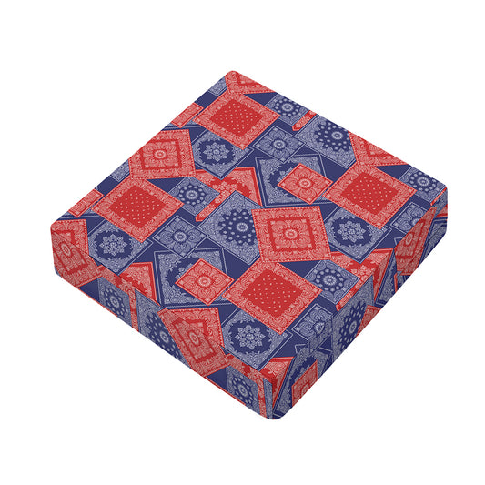 Bandanna Patchwork Pattern Print Outdoor Seat Cushion Cover