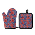 Bandanna Patchwork Pattern Print Oven Mitt And Pot Holder Set