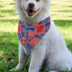 Bandanna Patchwork Pattern Print Over The Collar Dog Bandana