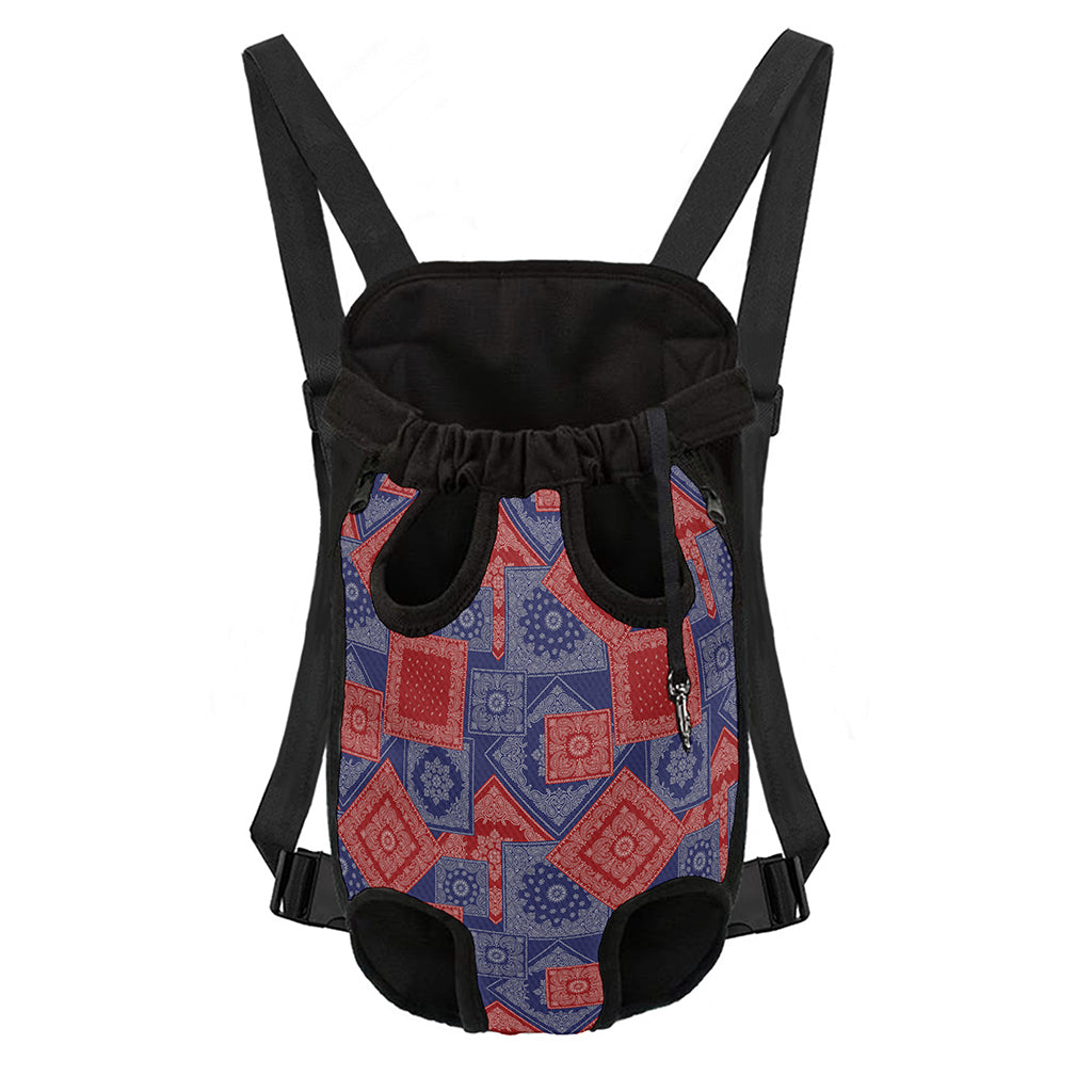 Bandanna Patchwork Pattern Print Pet Carrier Backpack