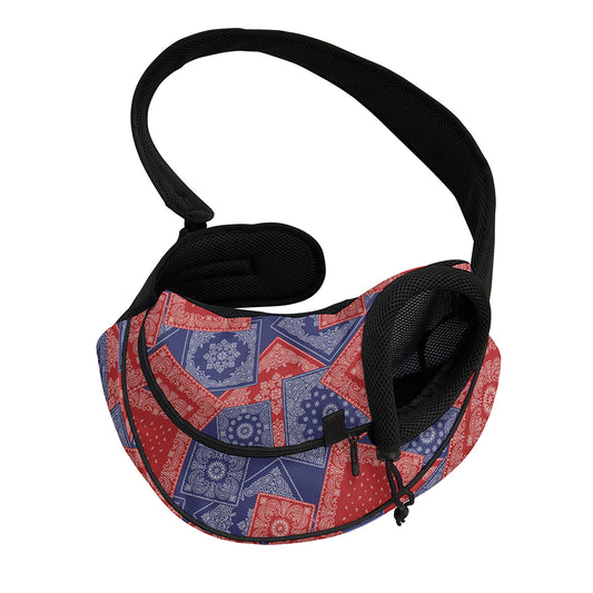 Bandanna Patchwork Pattern Print Pet Sling Carrier