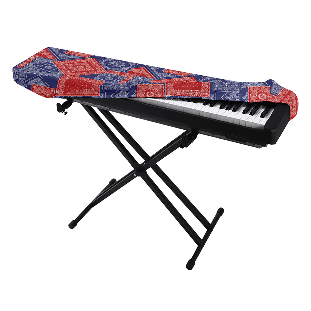 Bandanna Patchwork Pattern Print Piano Keyboard Cover