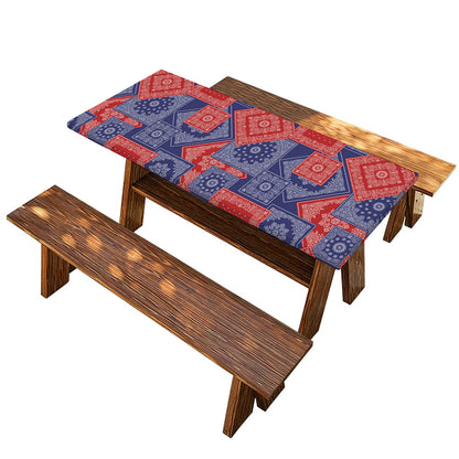 Bandanna Patchwork Pattern Print Picnic Table Cover