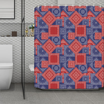 Bandanna Patchwork Pattern Print Polyester Shower Curtain