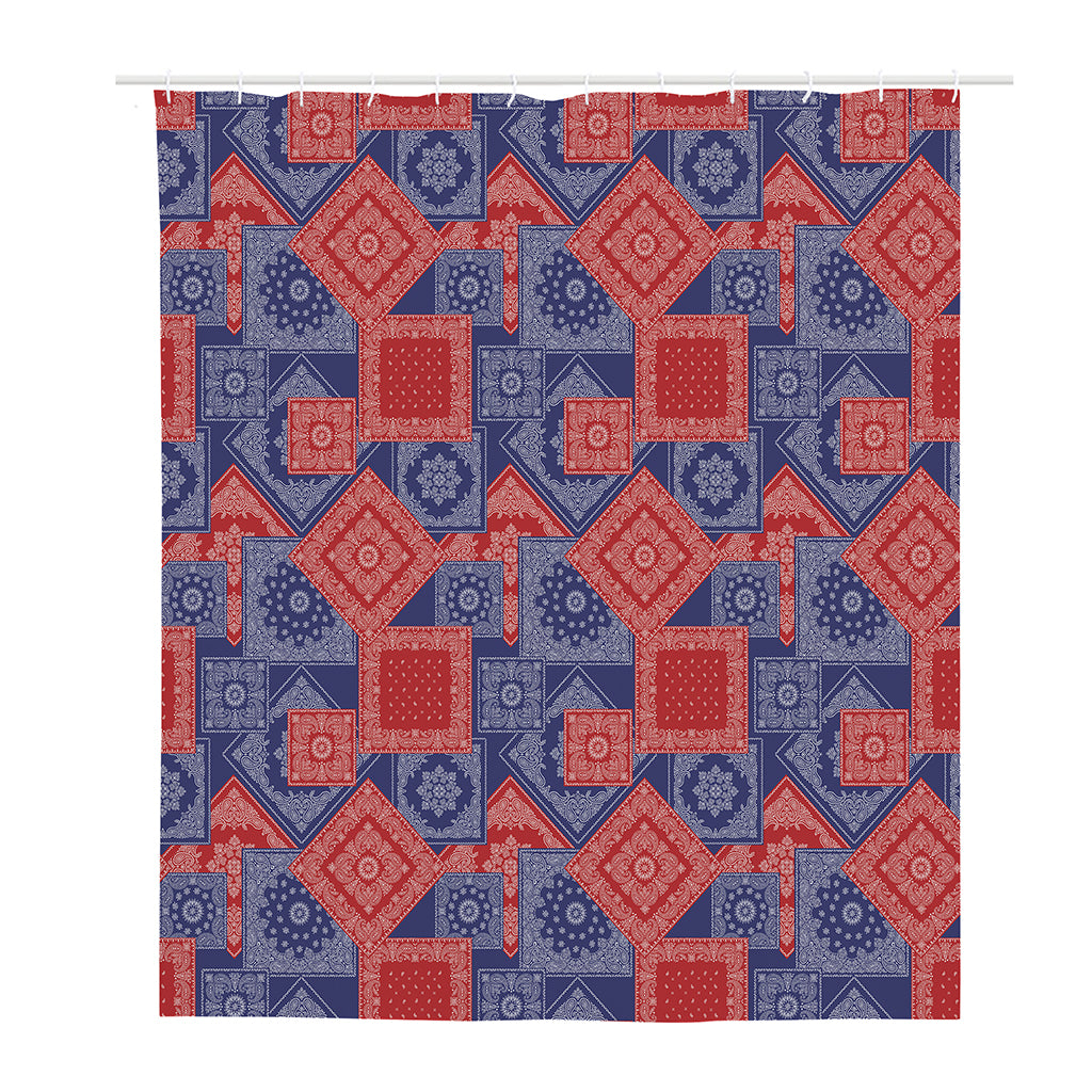 Bandanna Patchwork Pattern Print Polyester Shower Curtain