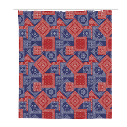 Bandanna Patchwork Pattern Print Polyester Shower Curtain