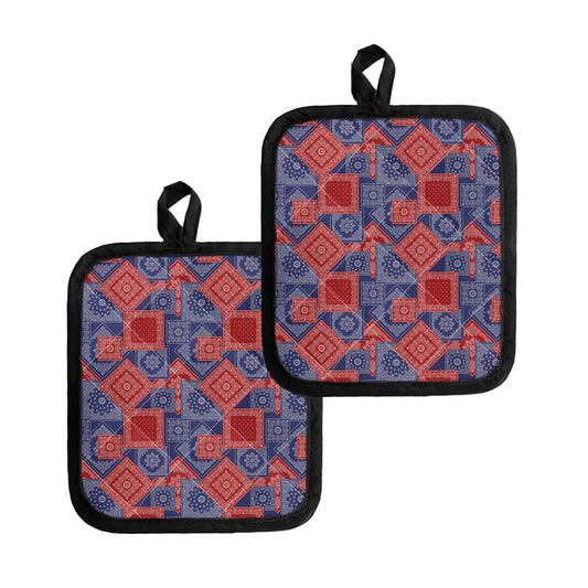 Bandanna Patchwork Pattern Print Pot Holders