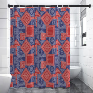 Bandanna Patchwork Pattern Print Premium Shower Curtain